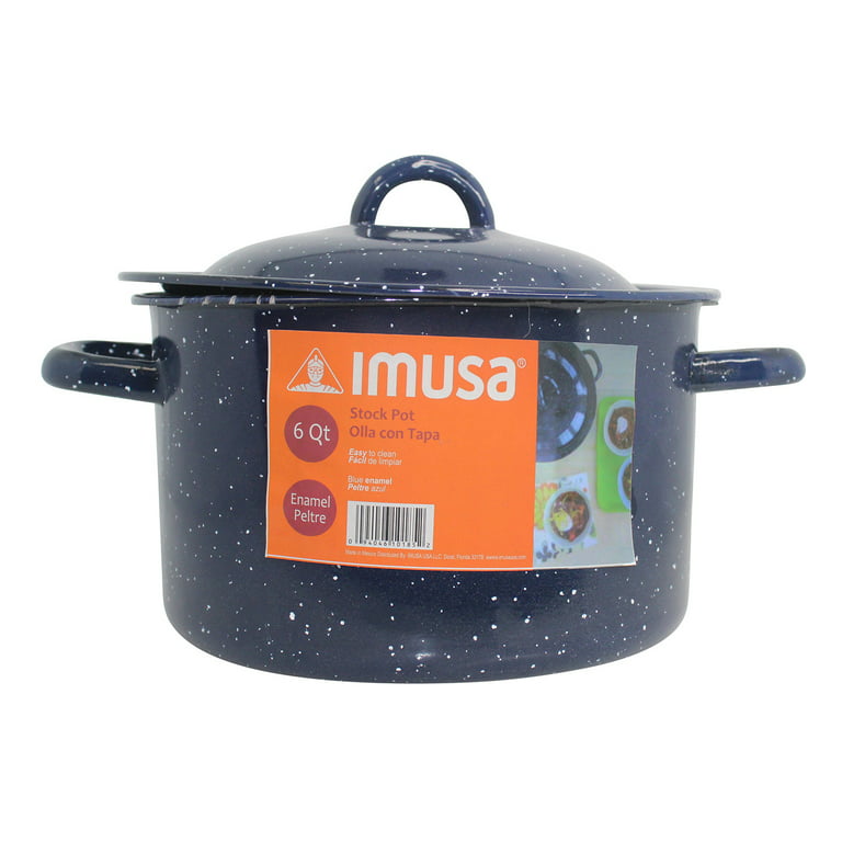 Imusa 21qt Enamel On Steel Steamer Pot With Steaming Rack - Blue