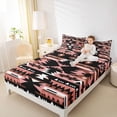 thumbnail image 3 of jejeloiu Bold Tribal Bed Sheets For Girls,Geometric Print Full Size Sheets,Pink Black,4-Piece,1 Flat Sheet, 1 Fitted Sheet and 2 Pillowcases, 3 of 6