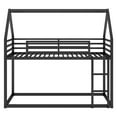 thumbnail image 4 of Euroco Lit Superposé Style Maisonnette Simple sur Simple avec Échelle Intégrée pour Enfants et Ados, Noir, 4 of 13