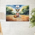 thumbnail image 2 of Happy Father's Day Toy Fox Terrier Playing Basketball with Best Dad Jersey Horizontal Matte Canvas Poster Dog Lover Wall Art Home Decor - 13006, 2 of 5