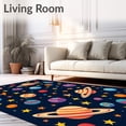 thumbnail image 2 of ODIKA 4'x6' Machine Washable Non-Slip Area Rug, System Space Explorer Journey with Planets & Stars Navigation High Traffic Rug, Navy, 686842, 2 of 7