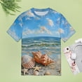 thumbnail image 4 of Beach Seashell Starfish Women's Short Sleeve Tops Casual Blouses T Shirt, 4 of 6