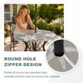 thumbnail image 4 of Round Outdoor Tablecloth with Umbrella Hole and Zipper, Grey Starfish Coastal Tablecloth with Elastic Waterproof, Nautical Summer Ocean Abstract Art Patio Table Covers for 45" - 54" Pool Tables, 4 of 9