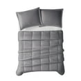 thumbnail image 6 of Cannon Heritage 100% Microfiber Polyester Grey 3-Piece Full/Queen Comforter Set, Solid Casual themed, Adult Bedding, OEKO-TEX Certified, 6 of 8
