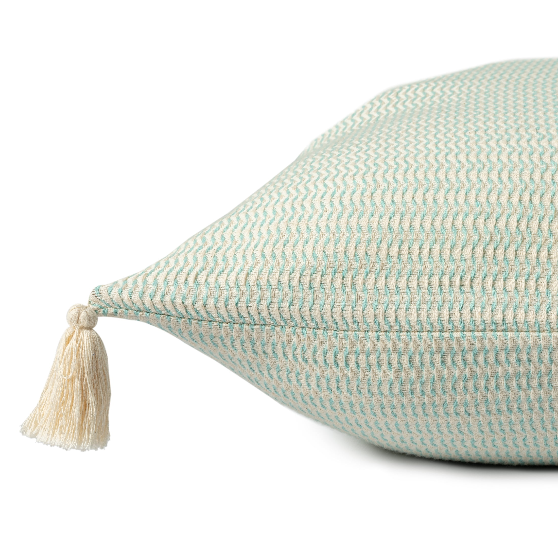 Ox Bay Brinley Light Turquoise Striped Ultra-Soft Turkish Cotton Adult Decorative Throw Pillow