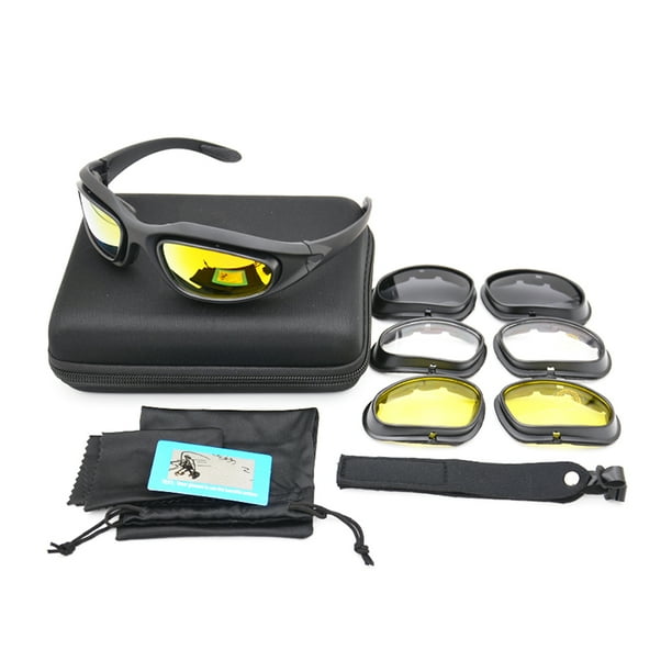 Gafas Gafas tácticas UV400 polarizadas Gafas de tiro C5 Kit de 4 lentes Gafas para deportes al aire Tomshoo Gafas