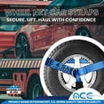 thumbnail image 7 of Mega Cargo Control USA 4 Pack 2" x 10' Side Mount Wheel Net Tie Down w/ Ratchet Lasso Strap J Hook WLL: 3333 lbs Blue, 7 of 7