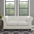 thumbnail image 6 of Naomi Home Modern Chesterfield Loveseat , Upholstered Cushion Loveseat  For Home - Color: White, 6 of 12