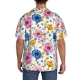 thumbnail image 3 of Rateoe Rose Flowers Pattern Men's Short Sleeve Classic Shirt, Casual Short-Sleeved Shirt, Lightweight Summer Shirt, Cuban Collar Shirt,Button-Front Shirt-Medium, 3 of 5