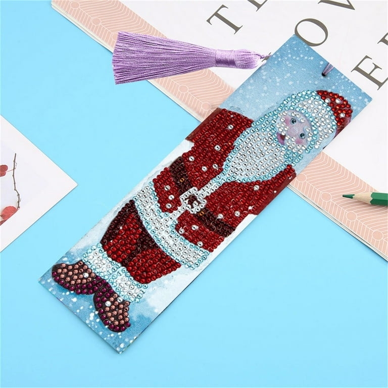 Christmas Decorations Diamond Painting Bookmark DIY Special Shaped Bookmark  Part Diamond Kit Crystal Christmas Gift on Clearance 
