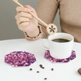 thumbnail image 5 of Glitter Sparkles Shimmer Set of 6 Faux Leather 4 Inch Coasters Drinks Tabletop Home Dinning Octagon, 5 of 6