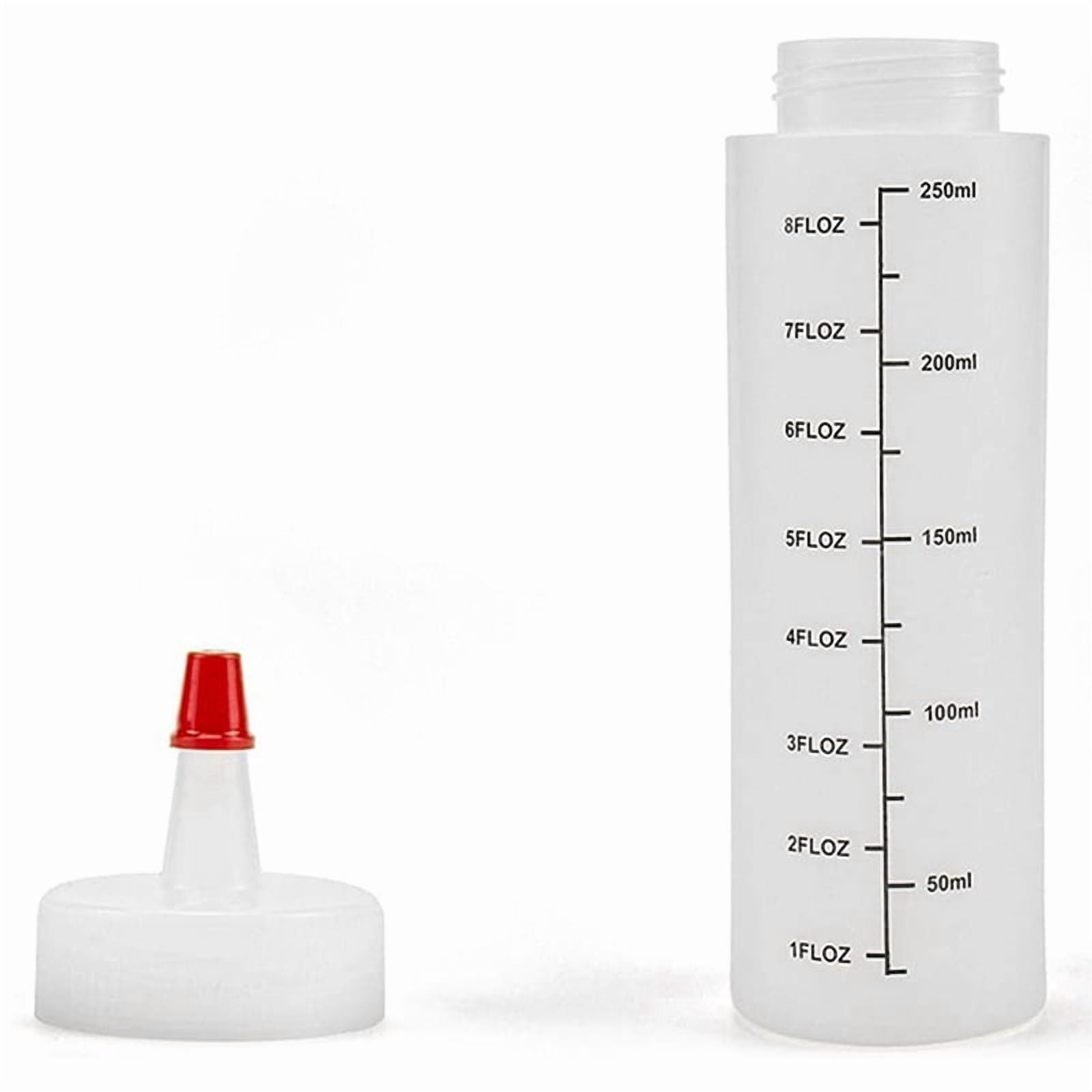36-Pack 8 Oz Condiment Squeeze Bottles with Red Tip Cap -  Plastic Squirt Bottle for Ketchup, Sauces, Syrup