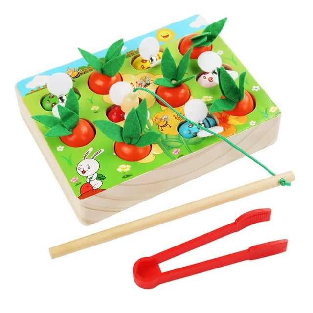 Juguetes Montessori Clip de abejas Motor educación Carrot Harvest Game Juguetes de Ejercicio Sunnimix Clip Bee juego