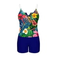thumbnail image 5 of Mceream Women's Oversized Casual Solid Color Split Tank Top with Chest Cushion Swimsuit Set Blue XL, 5 of 6