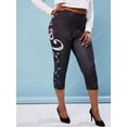 thumbnail image 2 of Talla grande Notas de música Imprimir Leggings Capri Rosegal Leggings de talla grande, 2 of 5