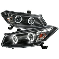 Dual Halo Projector Headlights (Black Housing/Clear Lens) Made for and Compatible with 2008-2012 Honda Accord Coupe