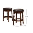 thumbnail image 2 of Tabourets de Comptoir en Cuir Reconstitué Marron Romarin (Lot de 2), 2 of 7