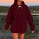thumbnail image 2 of Sudaderas de otoño,Sudadera informal con capucha para mujer, color liso, cuello redondo, manga larga, corte holgado, mezcla de poliéster, ropa de calle cómoda para uso diario, sopatenor, 2 of 9