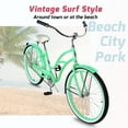 thumbnail image 4 of TRACER TAHA Women's Beach Cruiser, 26 in Wheels, Single-Speed, Hi-Ten Steel Frame, Coaster Brake, Apple Green, 4 of 7