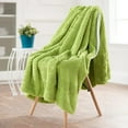 thumbnail image 3 of Home Soft Things Herringbone Faux Fur Throw - Dark Citron - 50" x 60", 3 of 9