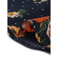 thumbnail image 7 of MODA NOVA Juniors Button Down V Neck Long Sleeve Floral Blouse Dark Blue S, 7 of 7