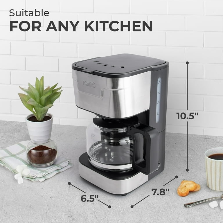 Coffee Maker, 5 Cups, Stainless Steel, Sneak-a-cup & Washable, Removable  Basket Filter, Kaffe - Walmart.com