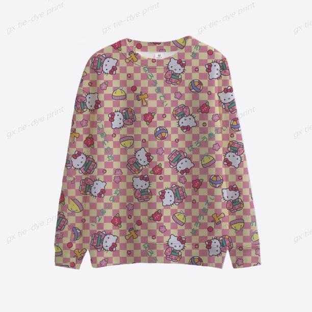 Sudadera de Hello Kitty para mujer, suéter informal de dibujos animados, ropa de primavera, Otoño e Invierno