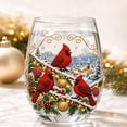 thumbnail image 5 of Christmas Stemless Wine Glasses 15 oz Cardinal Drinking Glasses Red Cardinal Bird Tumbler Cups for Xmas Gift Women Winter Home Office Party Supplies 1Pc (#B), 5 of 7