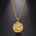 thumbnail image 2 of EUEAVAN The Eye of Horus Pendant Necklace Women Stainless Steel Gold Color Thick Chain Ancient Egypt Amulet Jewelry Gift, 2 of 5
