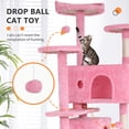 thumbnail image 2 of 54 inch Cat Trees and Towers for Indoor Cats, Cat Condo Scratching Post for Adult Cats, Multi-Level Cat Towers for Small Cats, Pink, 2 of 7