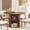 Walnut, variant on 47 Inch Round Dining Table for 4, Kitchen Table Dinner Table with 2-Layer Storage Shelf and Wood Slide Door for Home Dining Room Living Room