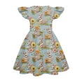 thumbnail image 3 of yuCgh Girls Easter Dress with Flutter Sleeves, A-Line T-Shirt Style Summer Party Dress, Lightweight & Comfortable Easter Dress for Kids,Light Green 130, 3 of 4