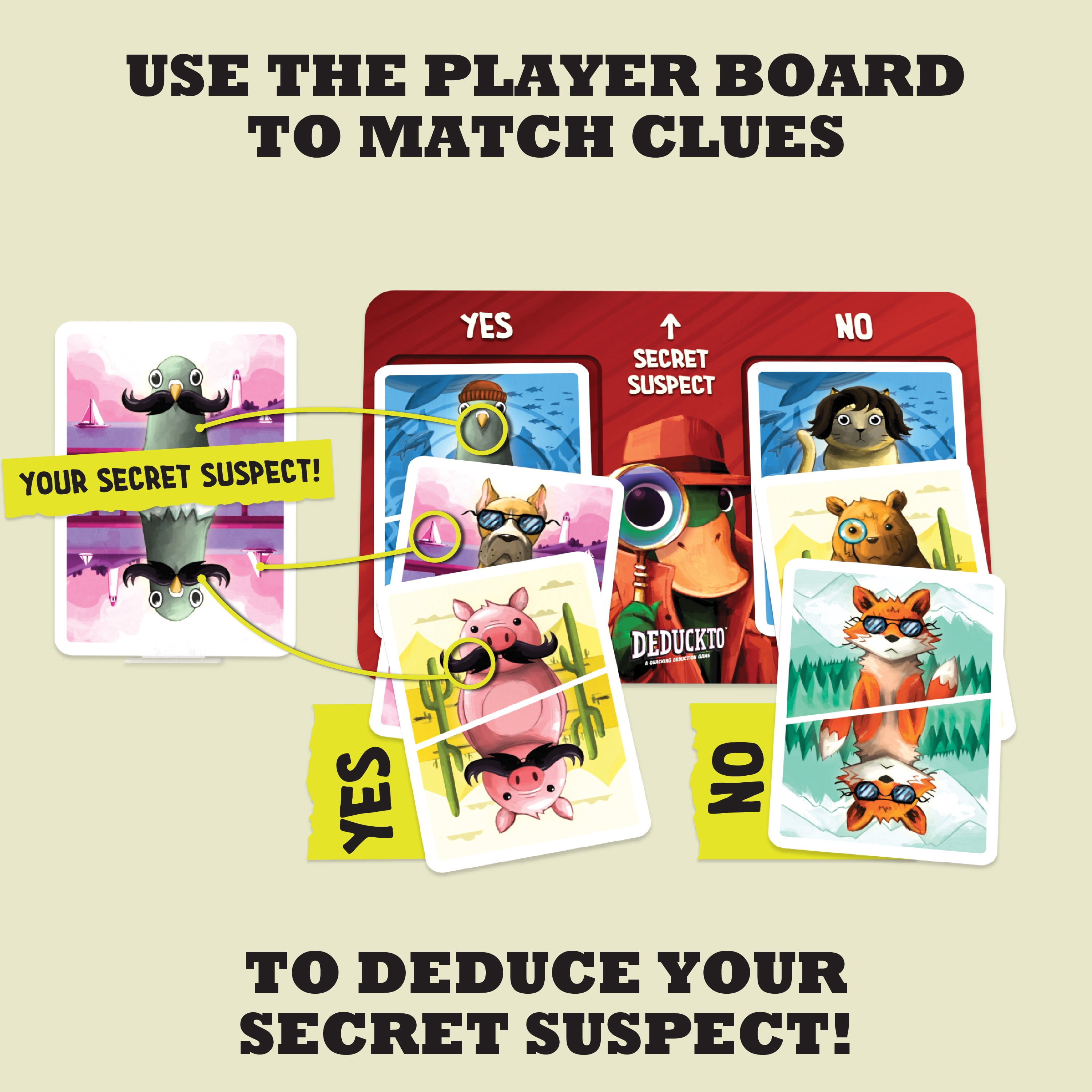 DEDUCKTO by Gamewright - A Quacking Deduction Game - Card Game for Kids Ages 8 and Up - Great for Family Game Night