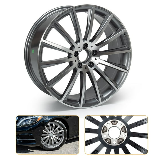 New Front 20x8.5" Black Multispoke AMG Style Rim For Mercedes Benz S500 S550