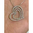 thumbnail image 2 of Beautiful 2Ct Round Cut Simulated Diamond Heart Cluster Women's Pendant Free Chain 14K White Gold Plated 925 Silver, 2 of 4