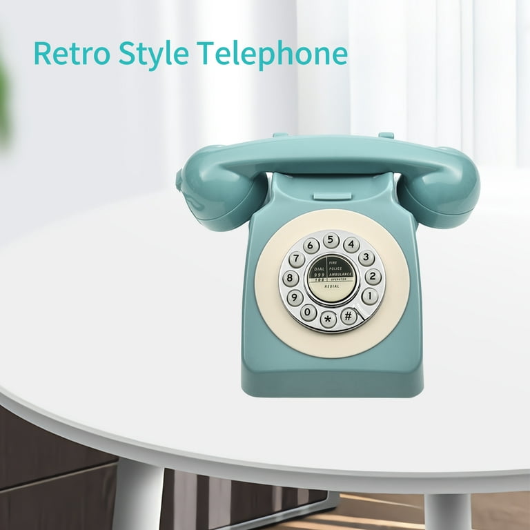 Desktop Corded Phone 80s Vintage Retro Style Telephone Desk Landline Phone  Support Ring Control for Home Office Business Hotel Cafe Bar Old Fashioned