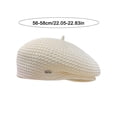 thumbnail image 4 of Gorro de boina de verano para mujer | Gorra de playa de poliéster ajustable ligera y transpirable | Protección solar fina casual para exteriores | Negro Beige Caqui | 56-58cm | 1 Paquete, 4 of 8