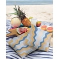 thumbnail image 3 of Pack of 2 Outdoor Pillow Covers, Blue Brown Ripple Stripes Waterproof Square Throw Pillowcase Cushion Decorative Pillow Covers for Couch Patio Tent, 20x20 in, 3 of 6