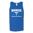 thumbnail image 2 of Nurse the Hardest Job You'll Ever Love | Mens Pop Culture Graphic Tank Top, Royal, 2XL, 2 of 3
