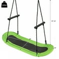 thumbnail image 3 of Costway Saucer Tree Swing Surf Kids Outdoor Adjustable Oval Platform Set w/ Handle Green, 3 of 9