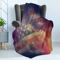 thumbnail image 4 of American Flag Soft Flannel Fleece Blanket, Exposure Usa National Outer Space Night Cloudy Free Universe Cosmos Display, Cozy Plush for Indoor and Outdoor Use, 70" x 90", Multicolor, by Ambesonne, 4 of 5