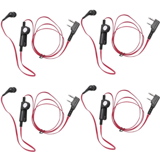4X 2 Pin Estilo de Fideos Auriculares ErgonóMicos Enchufe K Auricular Auriculares para Uv5R -888S Uv5R