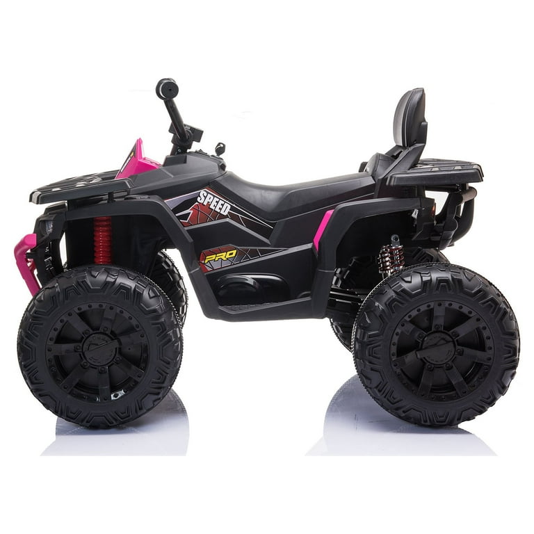 24V Kids Ride-On Electric ATV with 2 Seater,4-Wheeler Quad Car Toy w/ 2*  200W Motor 9AH Battery Powered,4.9Mph Max Speed,LED Lights Spring  Suspension for Boys & Girls,Rose Pink 