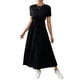 thumbnail image 1 of Vestido Informal de Corta para Mujer, con Bolsillos, Color Negro, Talla L, 1 of 8