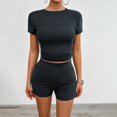 thumbnail image 4 of GZWYHT Two Piece Sets for Women Lounge Sets for Women Womens Two Piece Sets Casual Summer Outfits Sports Shirt Shorts Jogger Bodycon Sets Two Piece Sets for Women Summer Sets for Women Grey S, 4 of 9