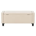thumbnail image 2 of CorLiving Boston Fabric Upholstered Rectangular Indoor Storage Ottoman, Beige, 2 of 9