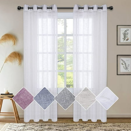 Linen Sheer Curtains 2 Panels Light Filtering Privacy Ds 72 Inches Window For Bedroom Living Room Sliding Door 52 X Inch Canada Linen Sheer Curtains 2 Panels Light, What Size Curtain For 72 Inch Window