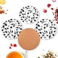 thumbnail image 3 of Coolnut Grayish White Spots Wooden Absorbent Coasters Set of 4 Insulated Coasters Drink Coasters 4 inch Home Decor, 3 of 7