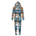 thumbnail image 2 of Odeerbi Christmas Onesie Pajamas for Family Holiday Sleep Jumpsuit Long Sleeve Family Christmas Pajamas Matching Sets Mom Fashion Printed Hooded Jumpsuit Sleepwear PJs Set Blue, 2 of 5