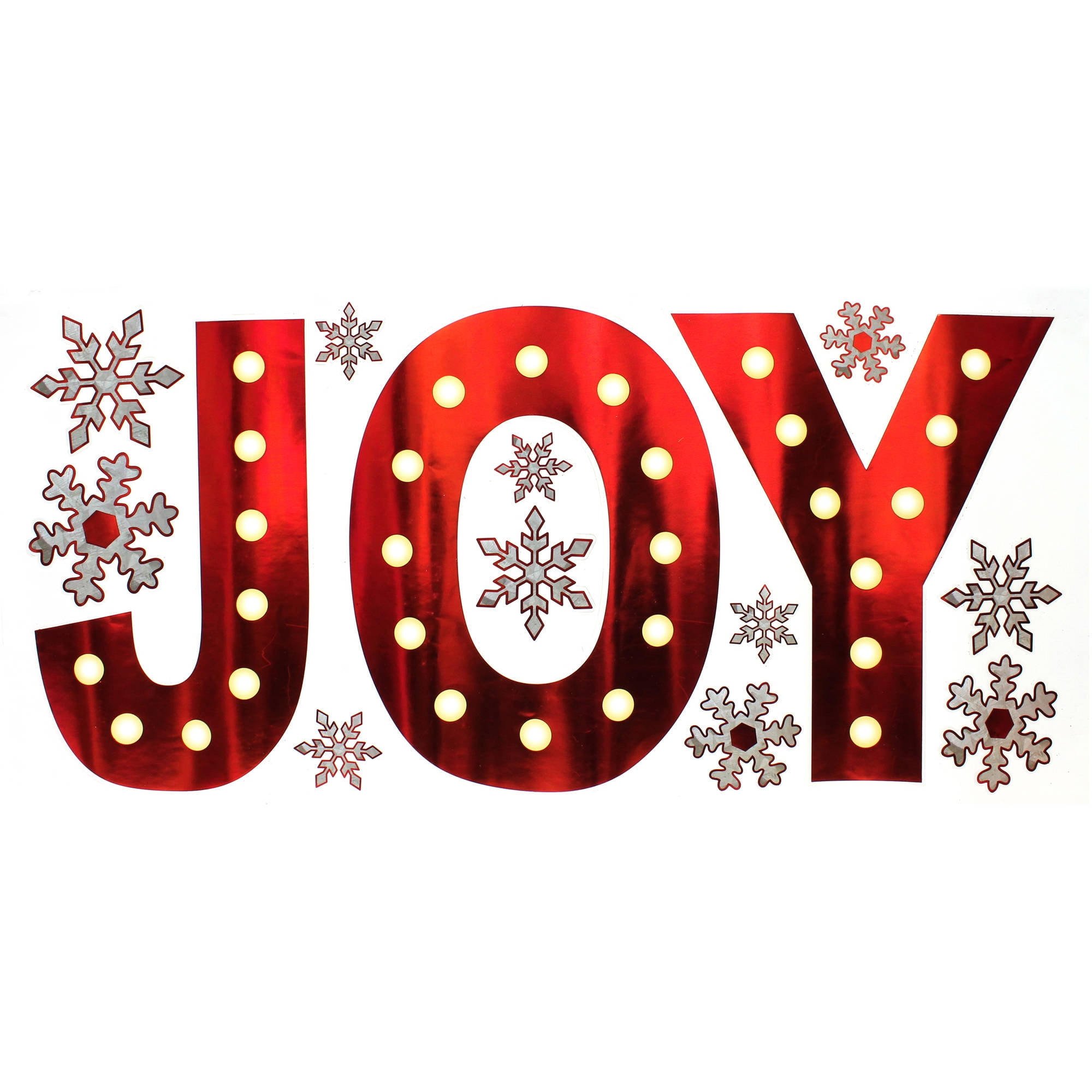 Holiday Time Christmas Decor Foil Joy Wall Art, 27.5" x 13"